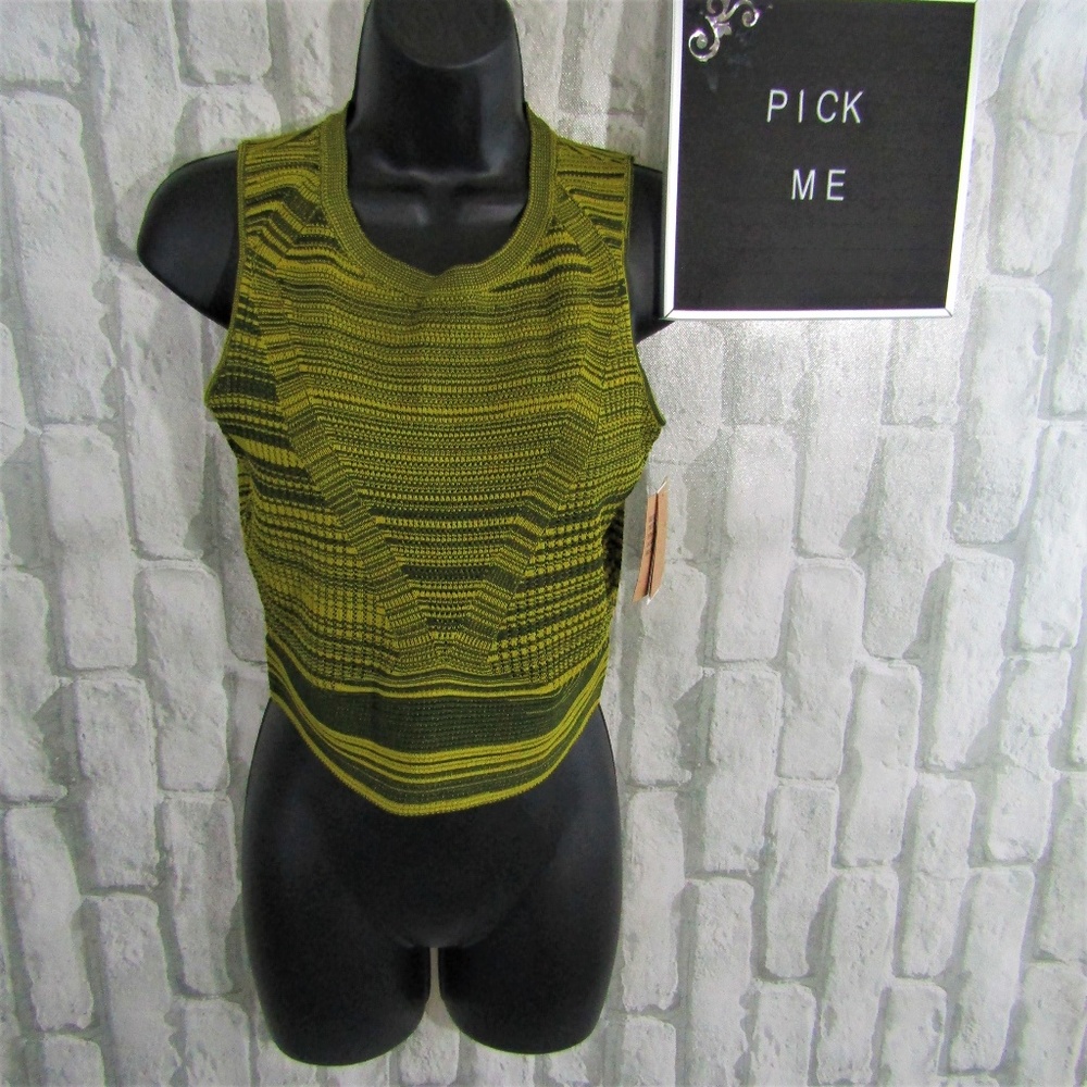 Rachel Roy NWT Mock Yellow Crop Top Size S